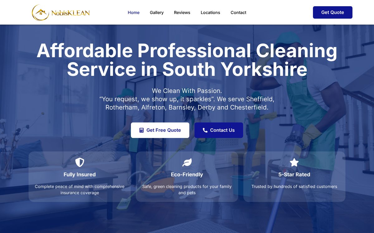 NobisKlean Cleaning Service project overview